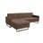Sloan Sectional– Modern LEFT Arm Facing Sectional Sofa with Tufted Back, Chaise Lounge, Stainless Steel Legs- Upholstered Sectional - Brown Sectional-32253624-23211591