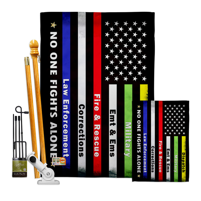 Double Sided 40'' H x 28'' W Polyester Independence Day Flag Set