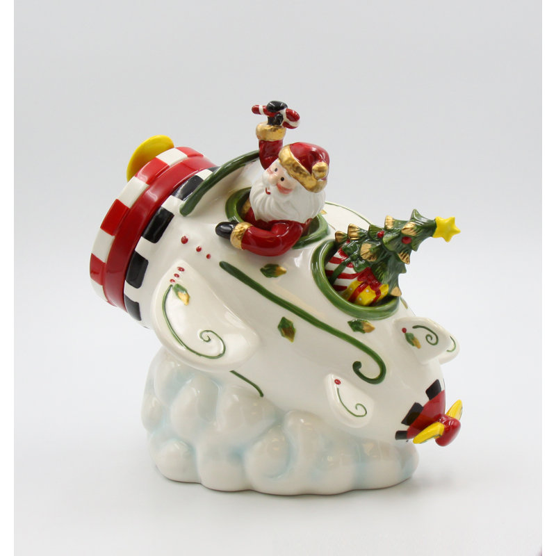I Believe Santa Airplane Cookie Jar 