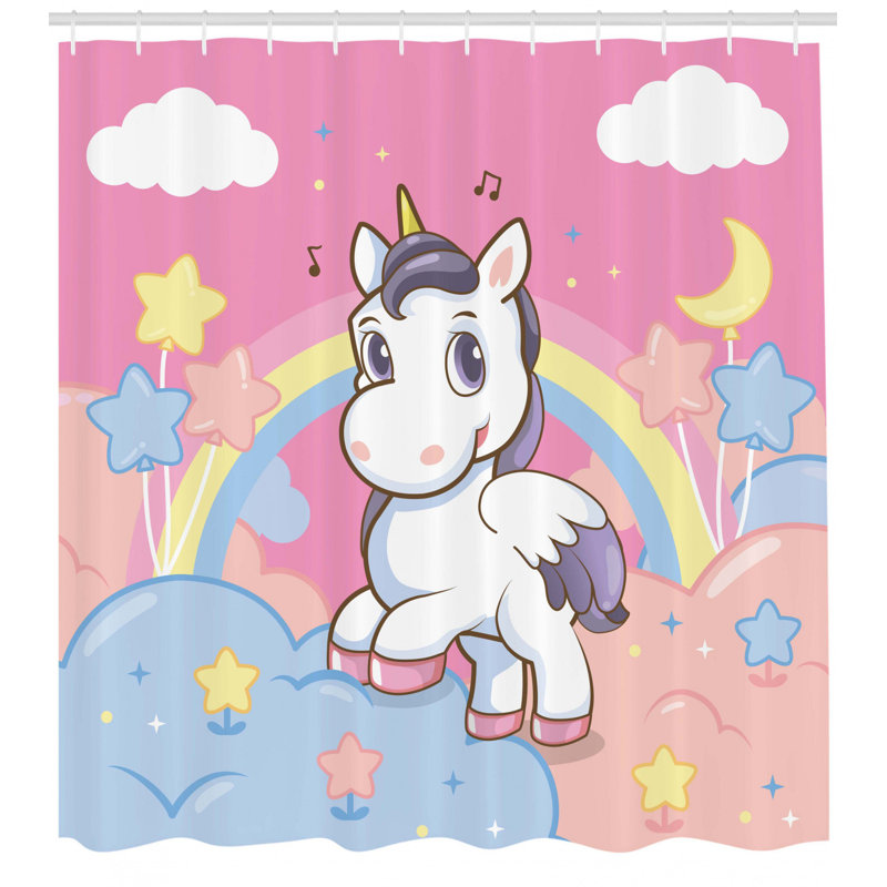 Shower Curtain with Hooks Included, 70" H x 69" W