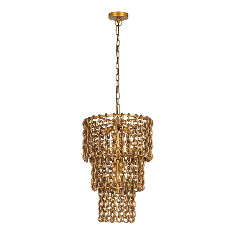Lustre en laiton à 3 niveaux