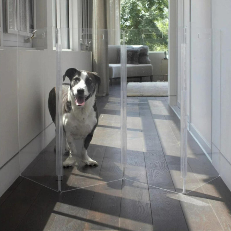 Clear Zig Zag Pet Gate, 4-Panel, 30" H x 60" W x 0.25" D