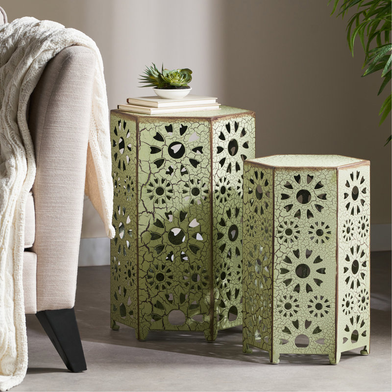 Table d'appoint d'extérieur ELiana, 2 pièces, Green