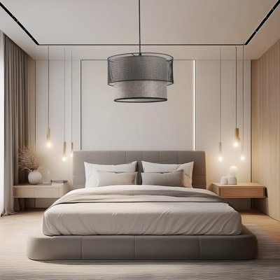Metal Body And Cap Tiered Chandelier