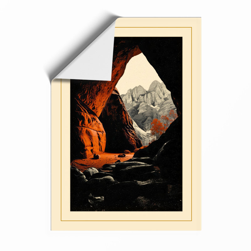 Cave Outlook Landscape - Framed Print, A2 - 59.4 x 42.0 cm, Unframed