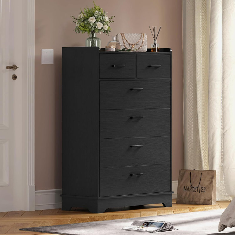 Noby 15'' W 6 - Drawer Dresser, Black