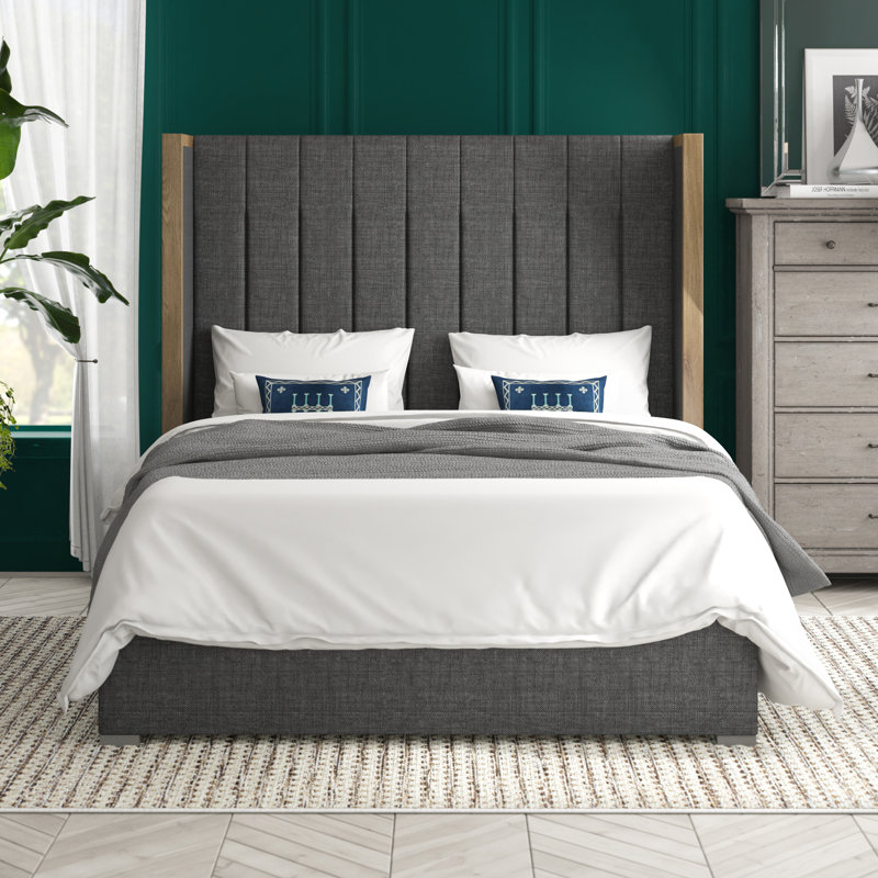 Lit tapissier standard à profil bas Dipson, Revolution® gris anthracite, Très grand (haut)
