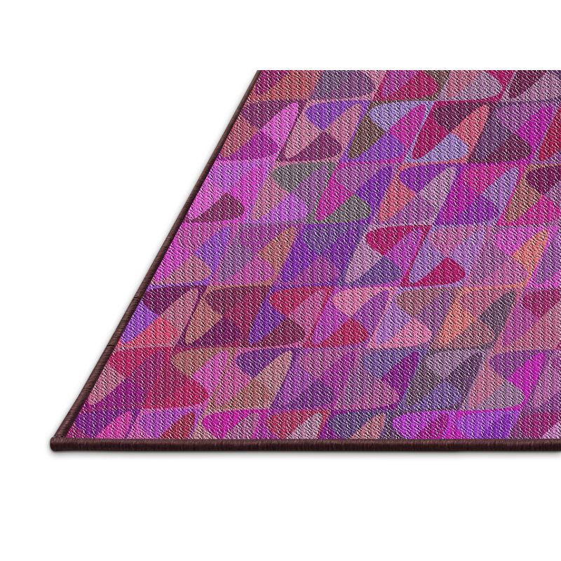 Tapis rose/rouge à motifs Framingham, Rectangle 5 pi x 7 pi