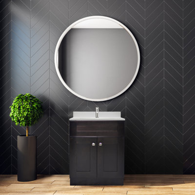 Brookings 25 Inch Bathroom Vanity with Cultured Marble Top, Assembled, Sherwin Williams® Gray – Design House, 215541