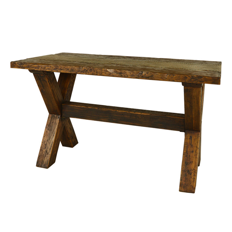 Console en cuir Canyon, Or brossé, H 40 po x l 72 po x P 36 po