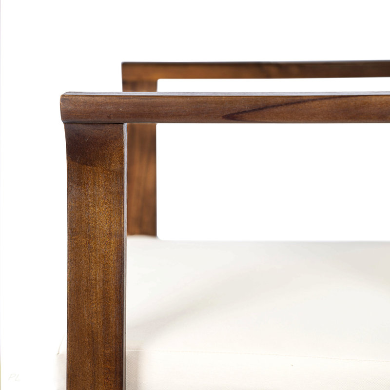 Ensemble de 4 chaises de salle à manger d'extérieur avec accoudoirs courbés en bois d'acacia
