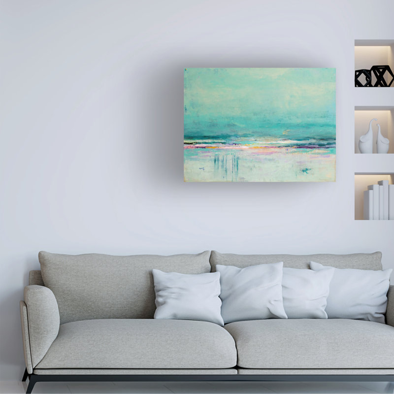 Wrapped Canvas Wall Art - Erin Ashley  'Aqua Dreams' Wall Art for Living Room, Bedroom, or Office Décor  - 35x47