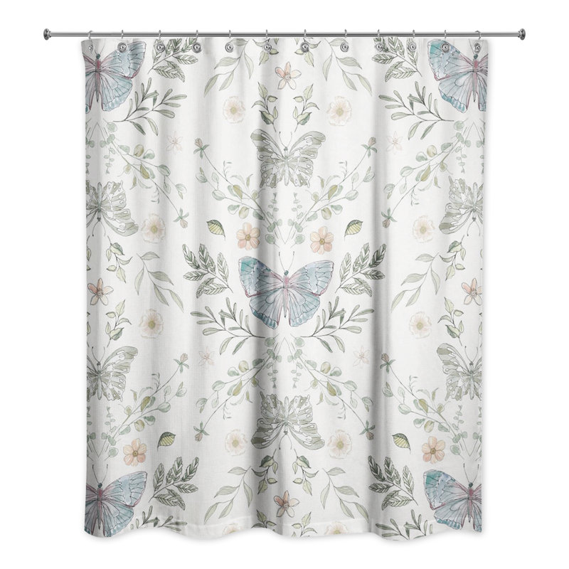 Rideau de douche simple Anglina, Blanc
