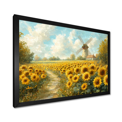 Donney Summer Sunflowers Near The Windmill III - Sunflowers, art mural