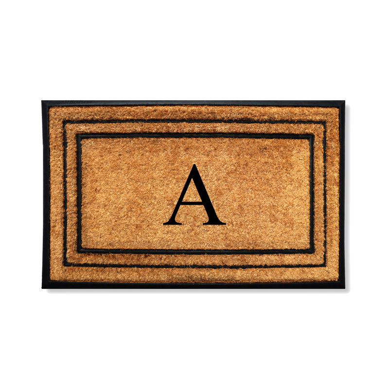 Tapis d'entrée antidérapant Monogram, L 18 po x L 32 po, A