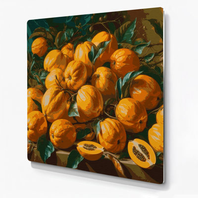 Art mural en métal brun Fruit Cocona