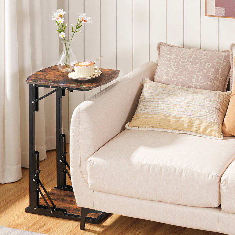28.5"Tall Foldable C-Shaped End Table , Sofa Side Table,Folding TV Tray, 1