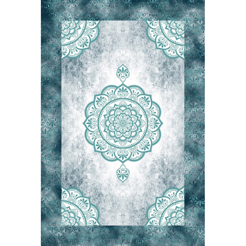 Stylish Woven Carpet, 100% Polyester, 4.0 x 5.9 Feet | 3D Digital Printing, Antibacterial, Non-Slip PVC Underside | Machine Washable, Pile Height: 0.3 Inches, Perfect for Living Room & Bedroom Decor