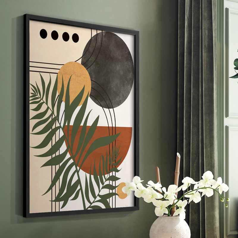 Reproduction encadrée Contemporary Palm II - bois massif, H 28 po x l 22 po, Noir