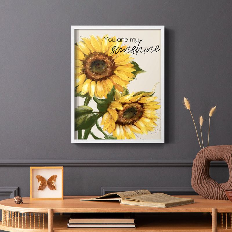 «You Are My Sunshine», reproduction encadrée - bois massif, H 20 po x l 16 po, Blanc
