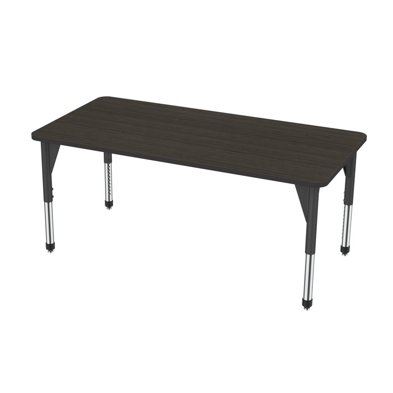 Table d'activité rectangulaire à hauteur réglable Premier Series, H 31 po x L 72 po x l 36 po, Chevalier asiatique, Noir