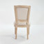Ensemble de 2 chaises de salle à manger French Country, rembourrées avec dossier en forme de T, tréfilage, sculpture, démontables pour le salon, la cuisine, le restaurant, beige