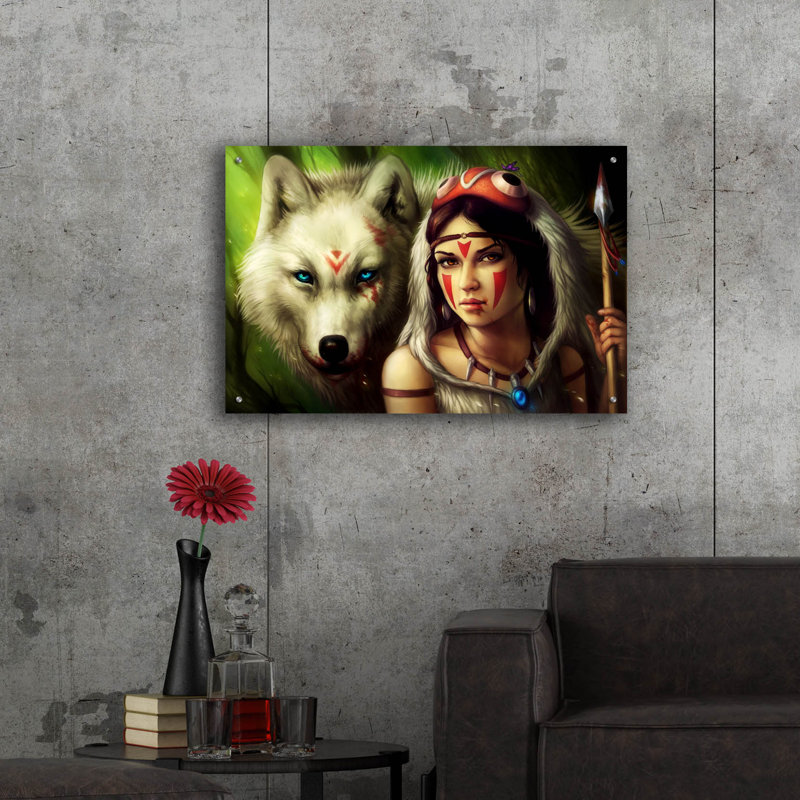«Warrior Princess» par JoJoesArt, art mural en verre acrylique, H 24 po x l 36 po x P 0,2 po