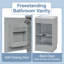 Élégant meuble-lavabo avec lavabo, tablette de porte et tablette réglable pour un rangement pratique et une élégance moderne-111634590