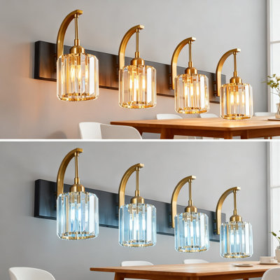 Éclairage pour salle de bain 4 lumières Modern Gold