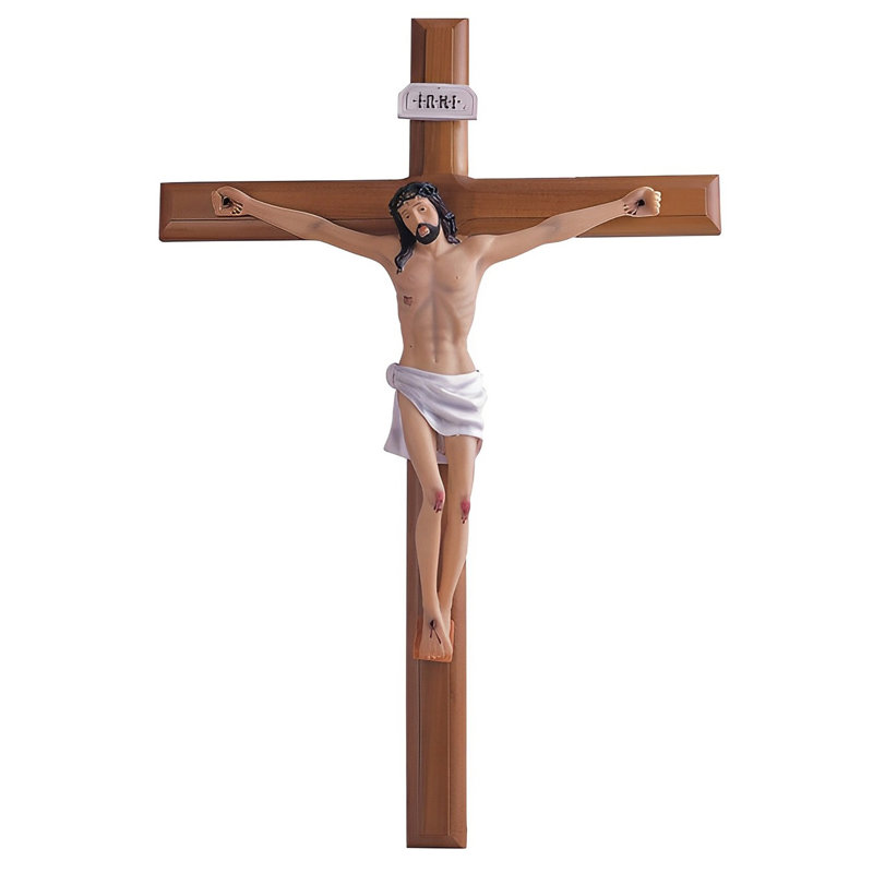 Décoration murale en forme de croix crucifix H 22 po Jesus