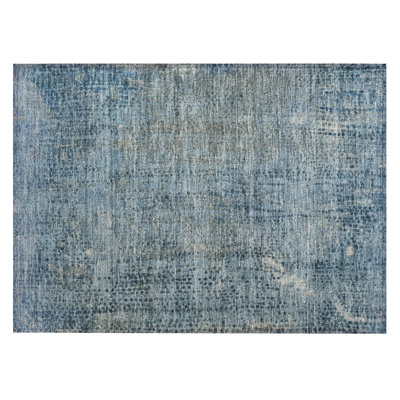 Machine Washable Indoor/Outdoor Xhevrie Blue Rug