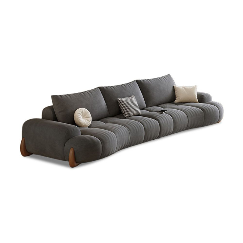 Gray Polyester Modular Living room sofa, Gray, 34.25" H x 110.24" W x 43.31" D