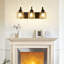 Luminaire de meuble-lavabo 3 lumières moderne 22,44 po avec abat-jour en verre texturé-819517603