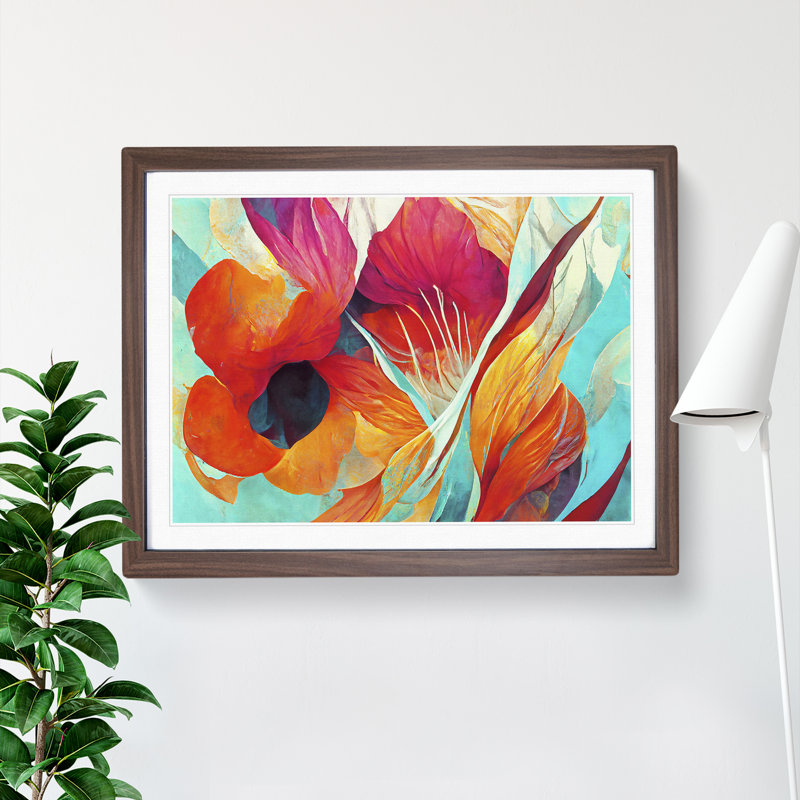 Flowers - Framed Print, 34cm H x 46cm W, Walnut Framed