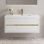 Meuble-lavabo mural 48 po avec lavabo, meuble de rangement flottant, comptoir en résine de pierre et tiroirs à fermeture en douceur, blanc brillant 48 po