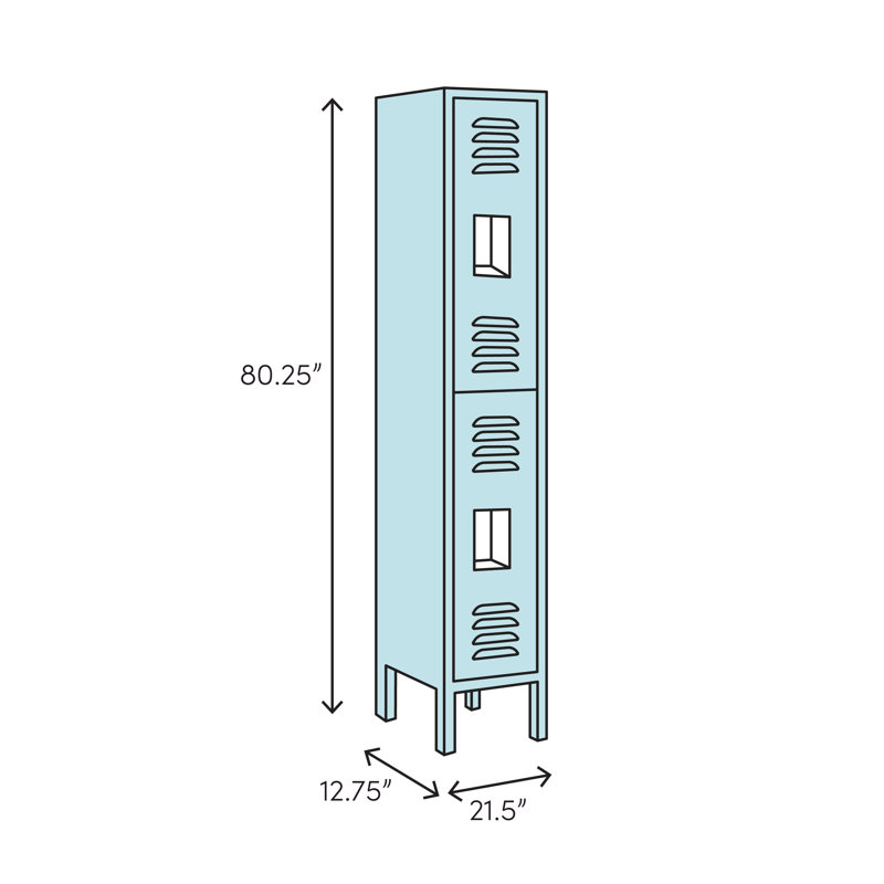 2 Tier 1 Wide Locker, Gray
