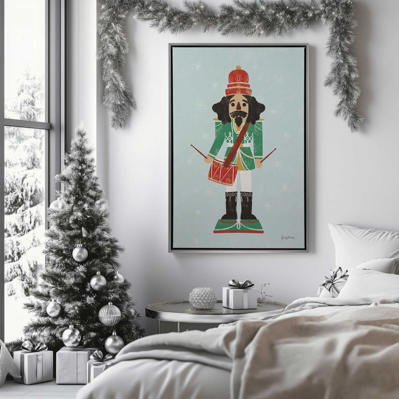 «Holiday Nutcracker IV», reproduction sur toile roulée, Encadrement brun, H 36,75 po x l 24,75 po x P 1,75 po