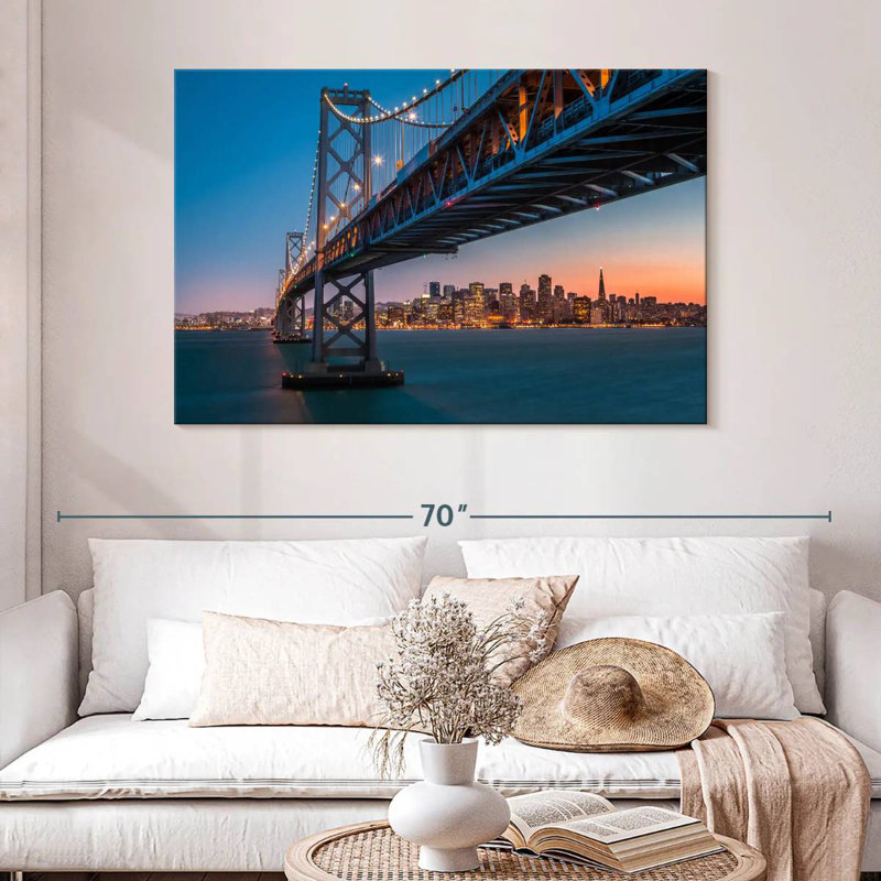 Lilie San Francisco Bay Bridge Sunset, 32" H x 48" W