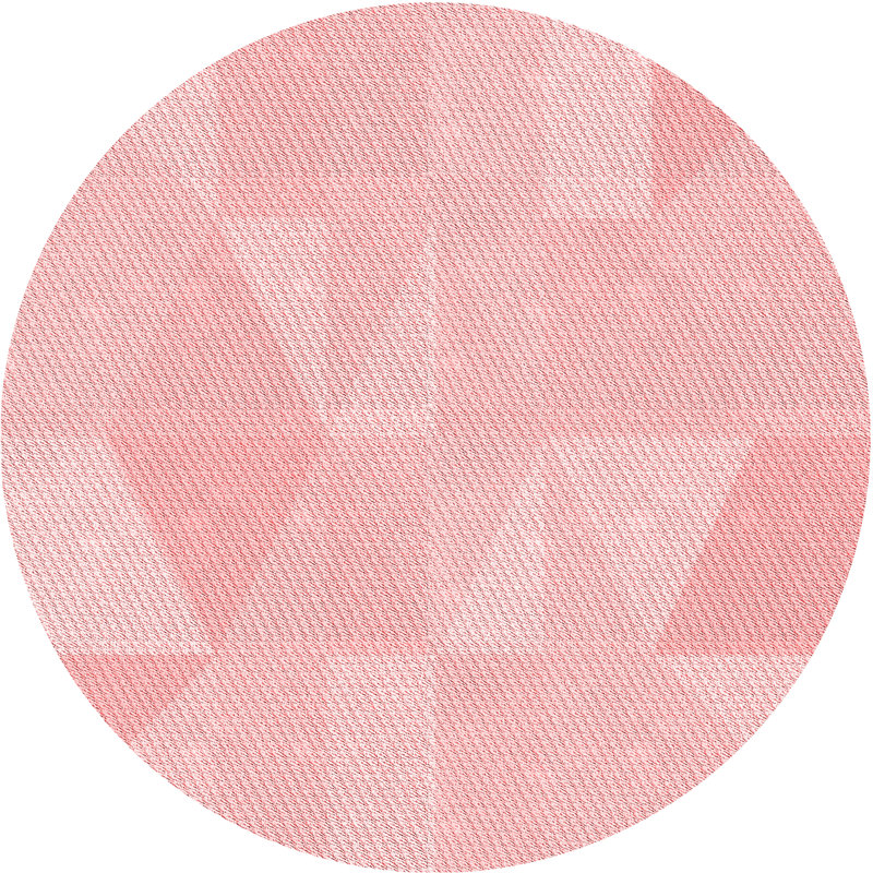 Tapis géométrique en laine rose, Rond 8 pi