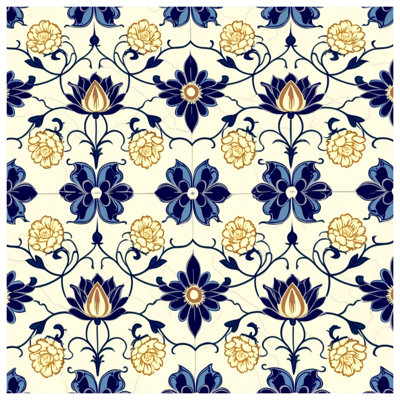 Floral Tile Pattern Comforter