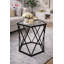 Kandan Glass Top Frame End Table