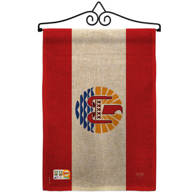 En toile jute à 2 côtés en toile jute 19 x 13 po français polynésie french drapeau de jardin