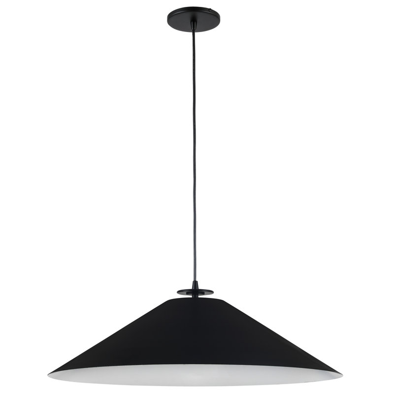 Luminaire suspendu incandescent 1 lumière Prerte, Noir mat