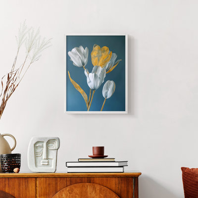 Série FLORAL Cxxxviii - reproduction encadrée de qualité supérieure - prête à être accrochée - aucun clou requis