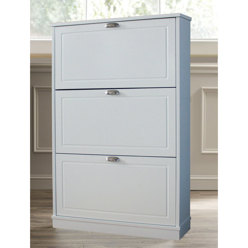15 Pair Shoe Storage Cabinet, White