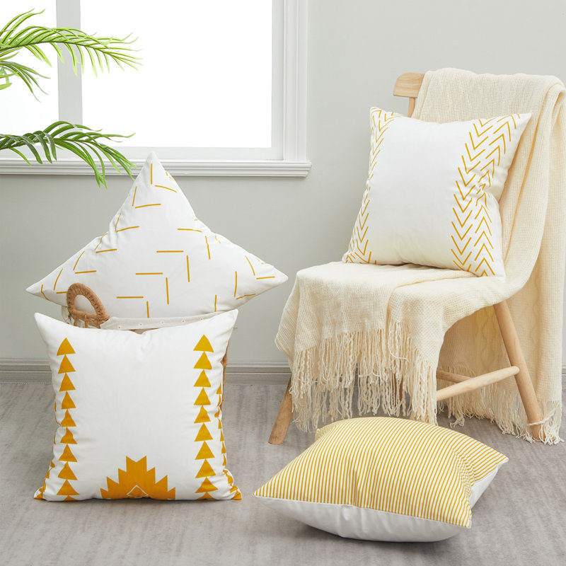 Housse de coussin d'extérieur Lendsey, Jaune