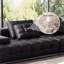 Canapé modulaire noir en cuir véritable-1818007257