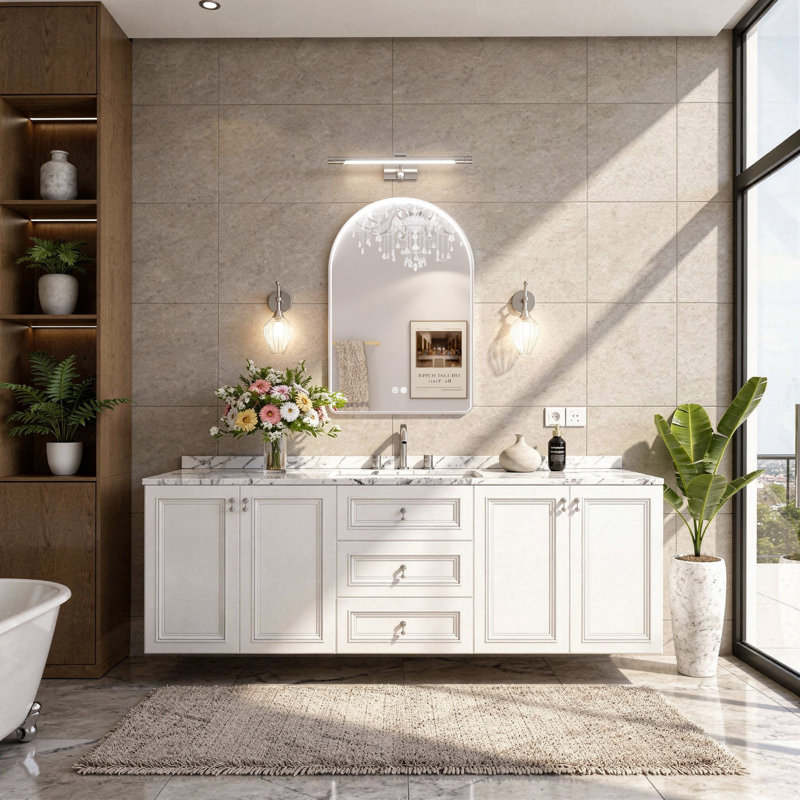 Miroir de salle de bain 24 po x 36 po à DEL, miroir de salle de bain anti-buée avec fonction d'éclairage réglable