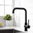 Single Handle Matte Black Kitchen Faucet 1 Hole For Outdoor Showers Ceramic Filler Lever Laundry