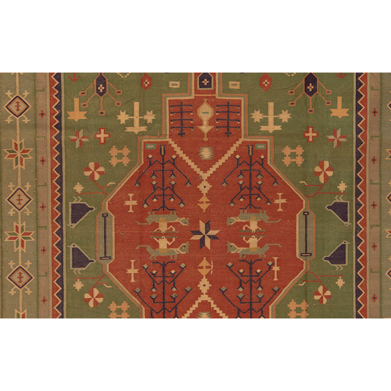 Tapis vert et vert noué à la main de haute qualité